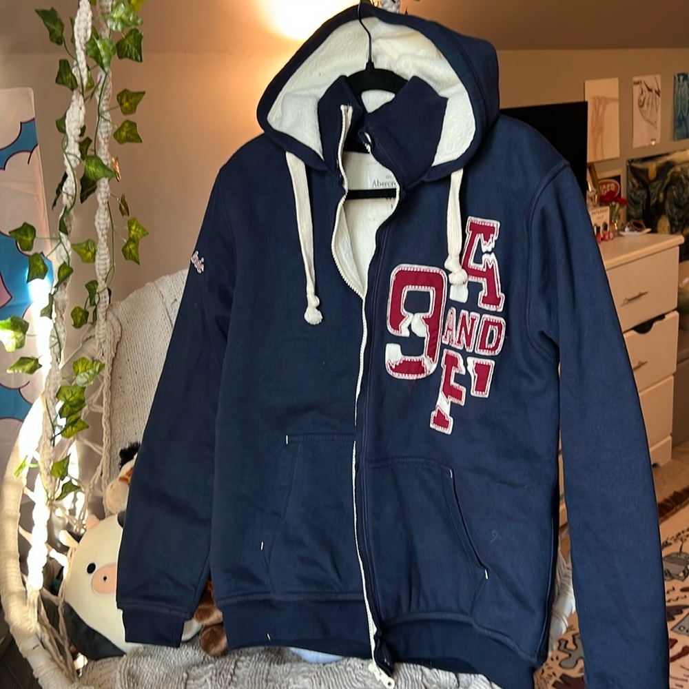 Vintage oversized abercrombie and fitch zip up hoodie